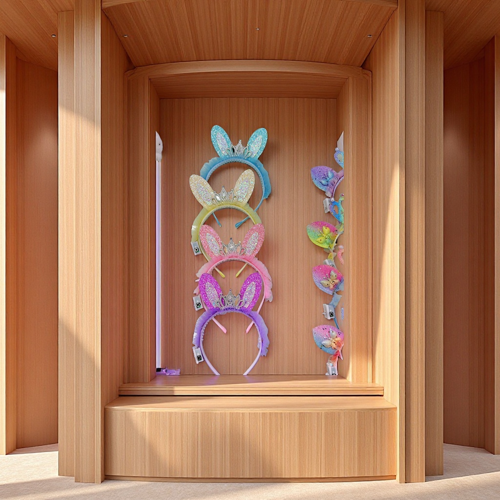 带灯头扣兔耳朵儿童发光头饰可爱卡通夜光头带宝宝童趣装扮儿童儿童皇冠