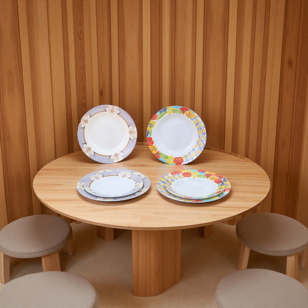 美耐皿8英寸圆盘蛋炒饭盘菜盘寿司小吃零食干果组合北欧风格碟