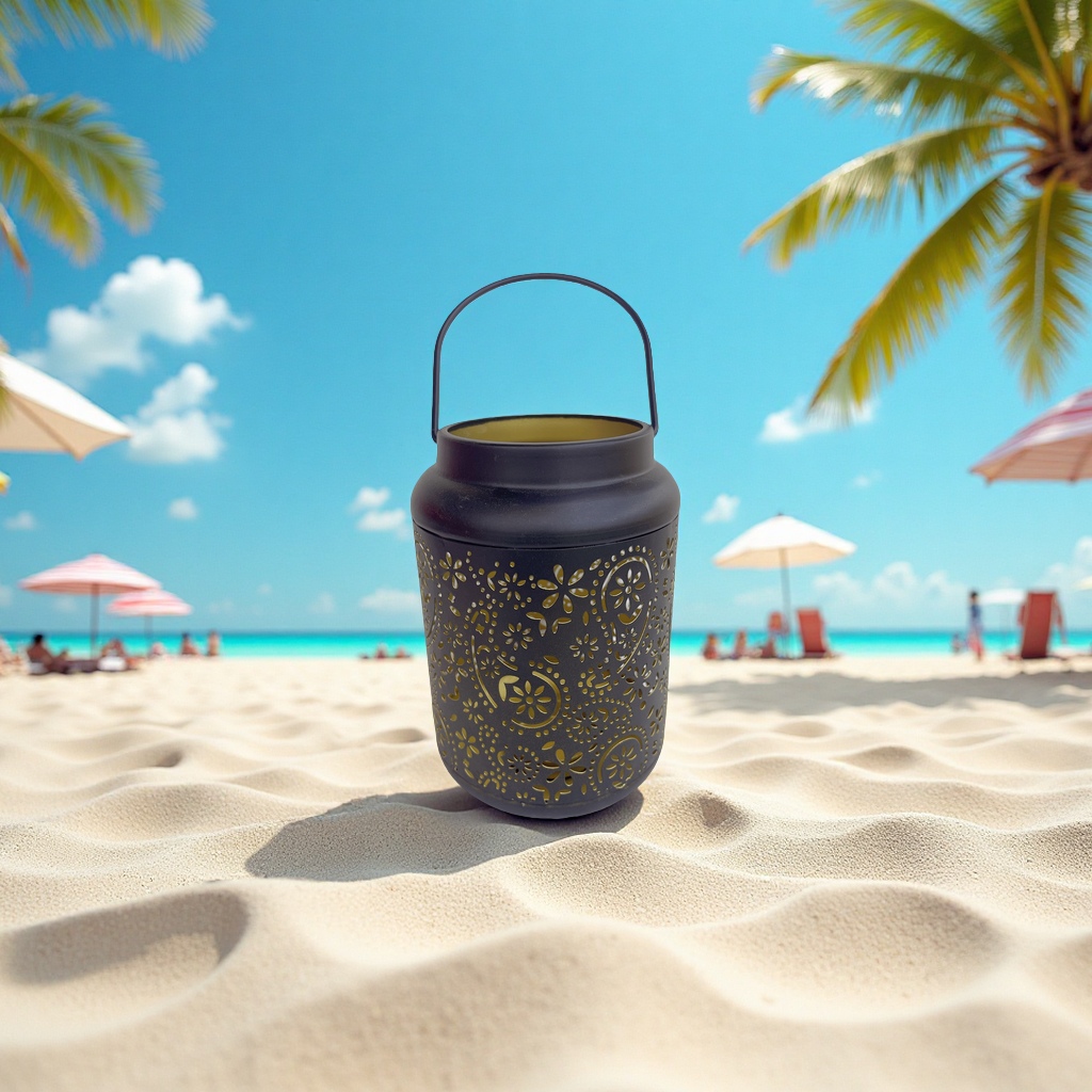 Retro festival ironwork candlestick lamp, Middle Eastern-style metal candle cup, hollowed-out decorative can, hanging lantern ornament, candle stand Item Picture