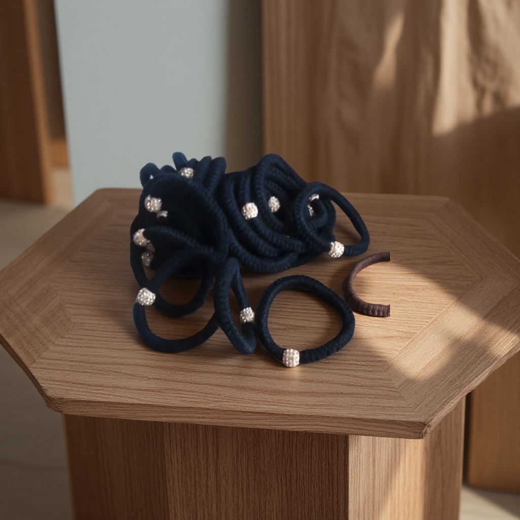 Hair tie, colorful rubber band, elastic hair tie, children's hair accessory, hair band, hair clip, hair band, simple and versatile 50-piece set Application Scenario