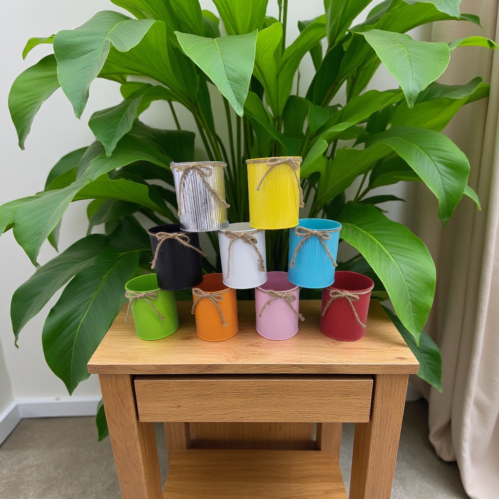 铁皮花盆多功能笔桶垃圾桶简约金属收纳办公桌面用品耐用实用