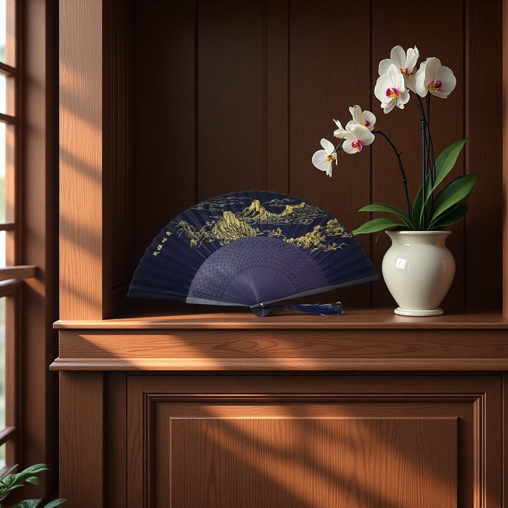 国风扇子白底实物图