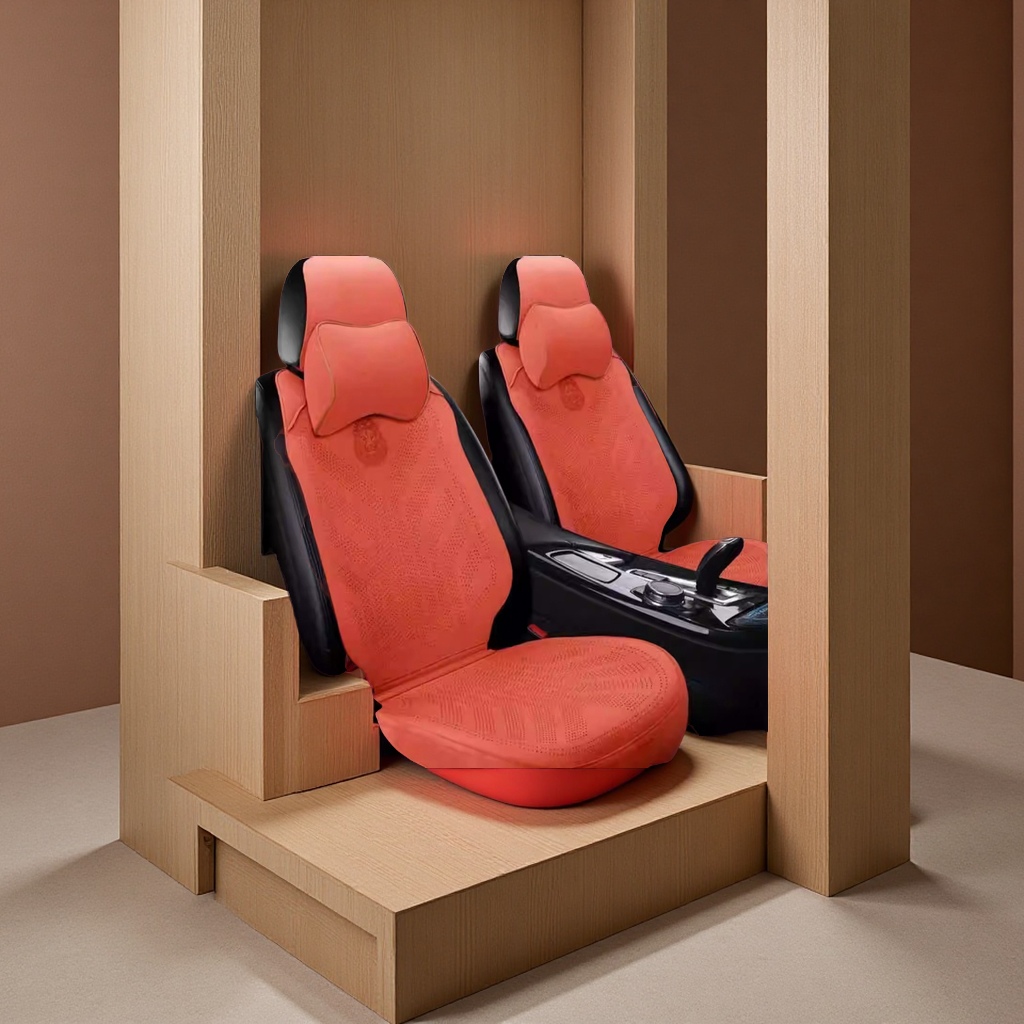 狮子头拉姆斯新款翻毛皮汽车座垫五座四季通用透气打孔全包座套