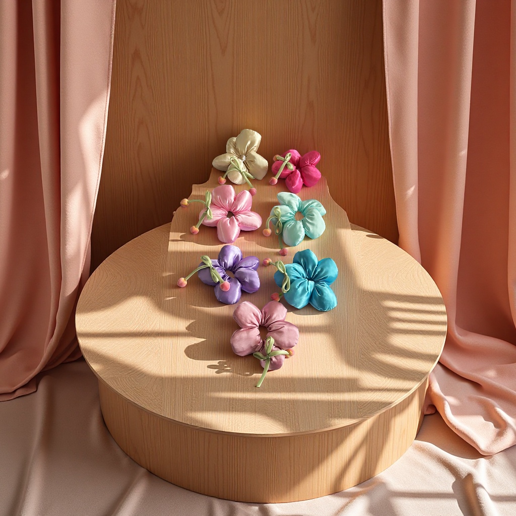 花花朵皮筋弹力发圈发饰头绳橡皮筋少女可爱百搭多色装饰品橡皮筋白色发绳