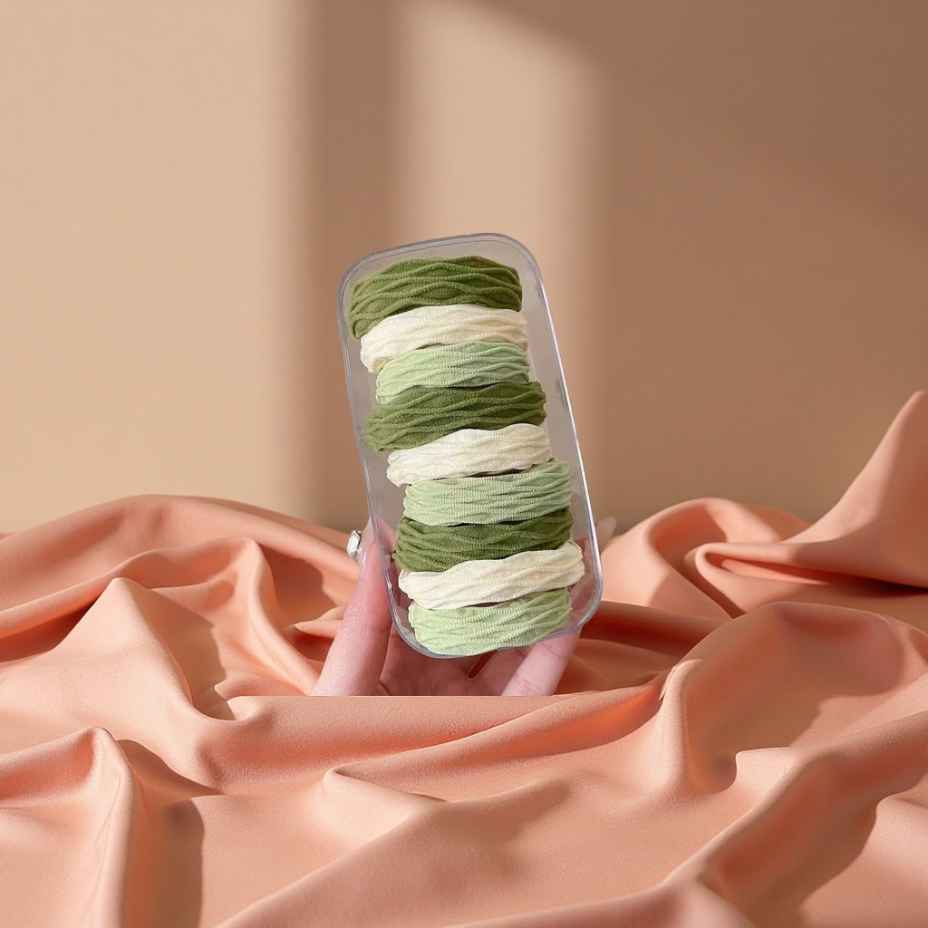 头绳发圈橡皮筋少女韩版简约百搭扎头发用品多色可选 便携装海蓝色～软糯不伤发头绳高弹力耐用无缝发圈扎高马尾绑头发橡皮筋 挂产品图