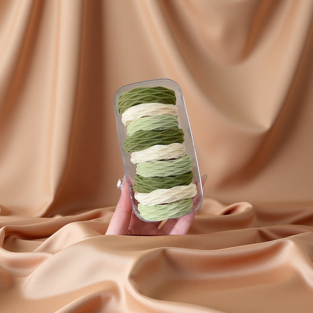 头绳发圈橡皮筋少女韩版简约百搭扎头发用品多色可选 便携装海蓝色～软糯不伤发头绳高弹力耐用无缝发圈扎高马尾绑头发橡皮筋 挂细节图