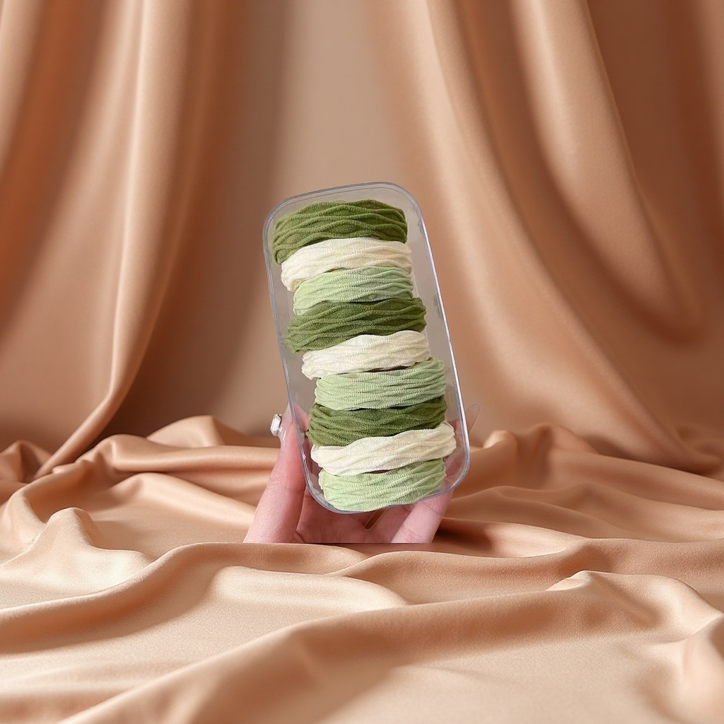 头绳发圈橡皮筋少女韩版简约百搭扎头发用品多色可选 便携装海蓝色～软糯不伤发头绳高弹力耐用无缝发圈扎高马尾绑头发橡皮筋 挂