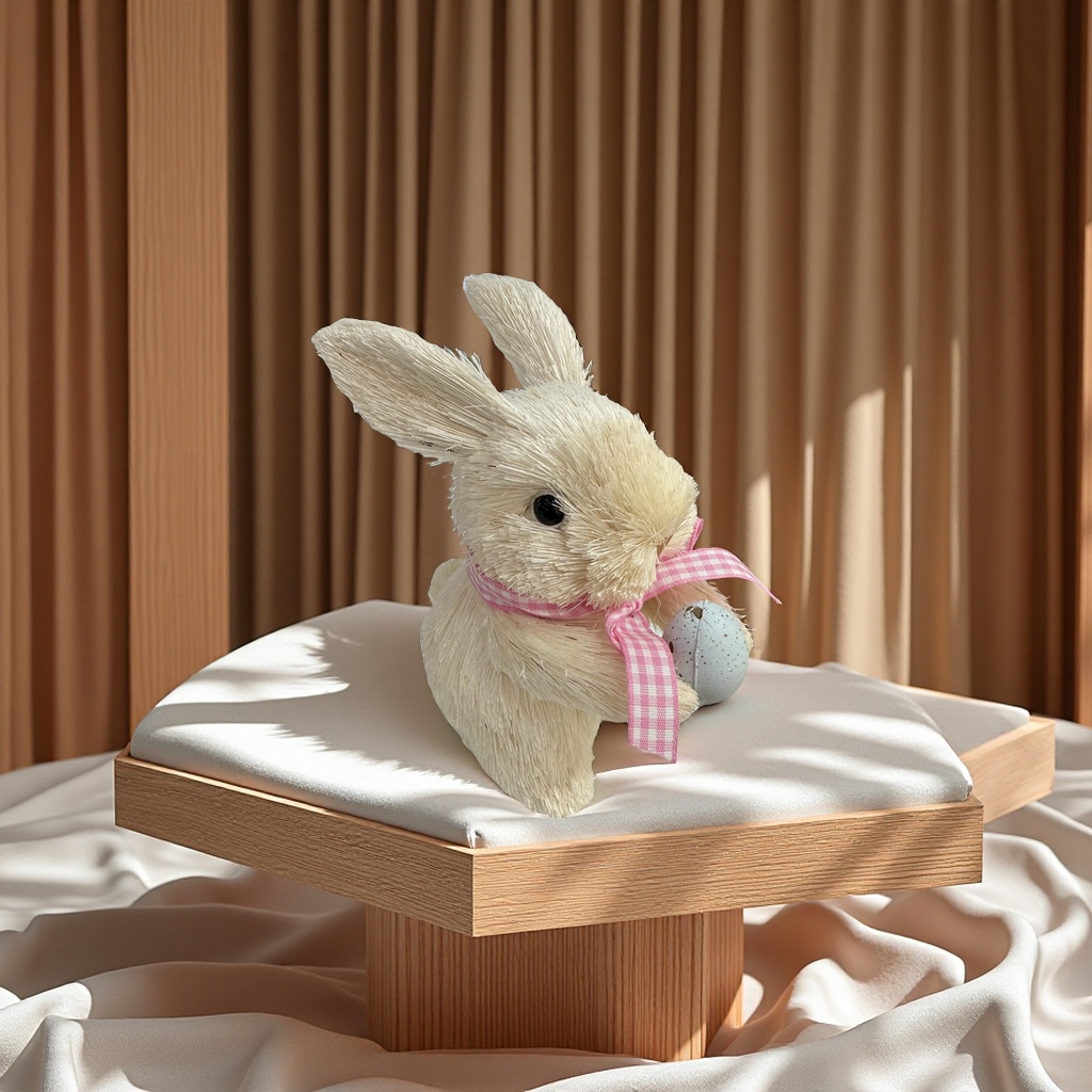 复活节装饰工艺品兔子节日摆件手工创意家居装饰品礼物布艺工艺品