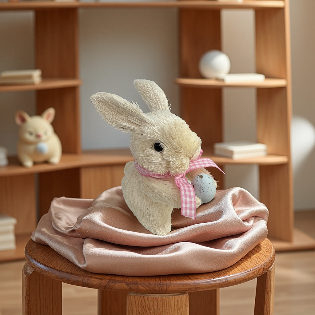 复活节装饰工艺品兔子节日摆件手工创意家居装饰品礼物布艺工艺品细节图