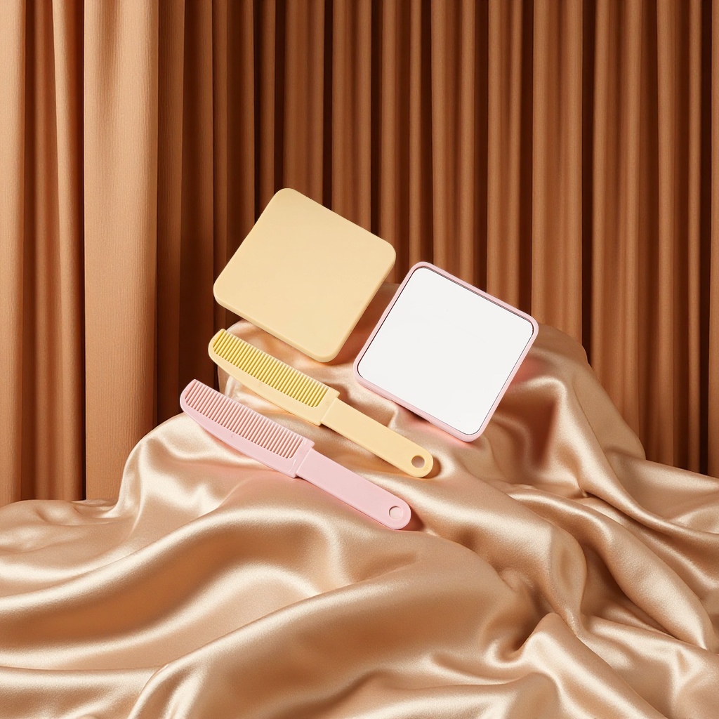 便携式手持化妆镜小巧便携手柄便携随身美容补妆镜女生化妆工具产品图