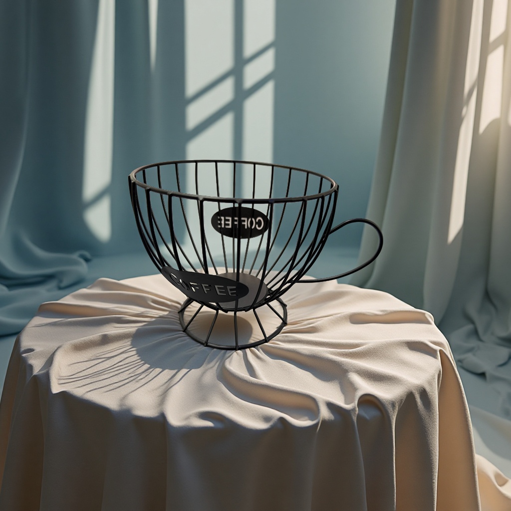 咖啡果篮手工编织多功能收纳篮家居装饰创意收纳容器咖啡色实用款水果盘产品图