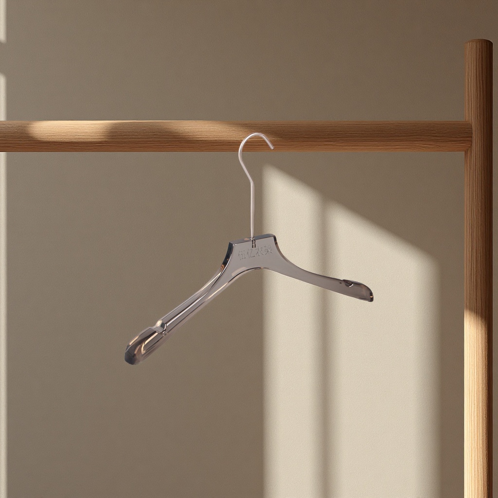 水晶透明衣架烟灰色衣架服装店专用儿童男女装防滑衣架裤夹 克定制Logo