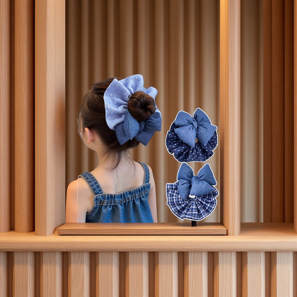 牛仔大肠圈休闲布艺儿童流行饰品