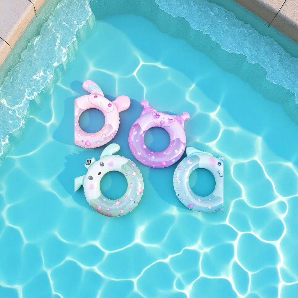 Children's cartoon inflatable swimming rings, cute and thick PVC armpit rings, swimming equipment for boys, girls and babies details Picture