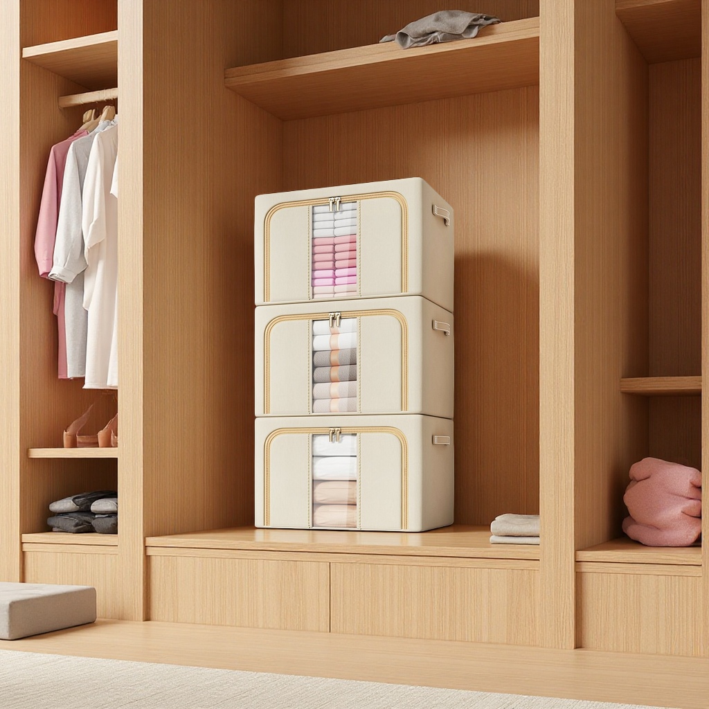 收纳箱/收纳箱布/收纳箱棉麻/收纳/被褥收纳箱细节图