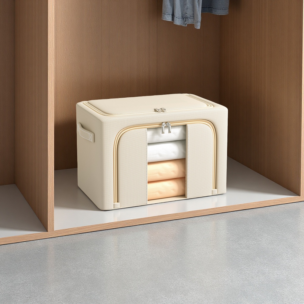 收纳箱/收纳箱布/收纳箱棉麻/收纳/被褥收纳箱白底实物图