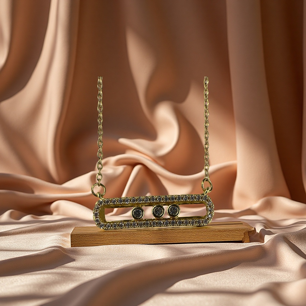 不锈钢链条铜吊坠18K金欧美流行时尚款简约百搭潮流饰品产品图