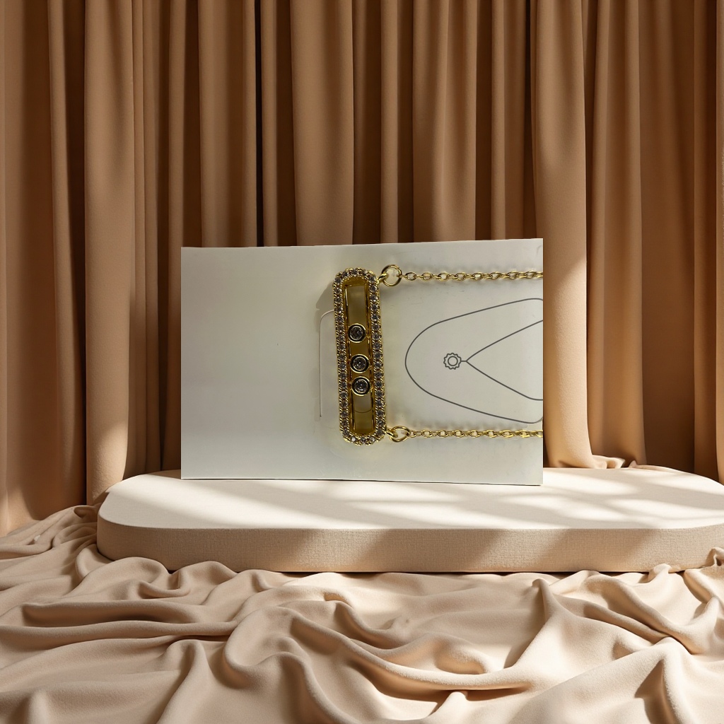 不锈钢链条铜吊坠18K金欧美流行时尚款简约百搭潮流饰品