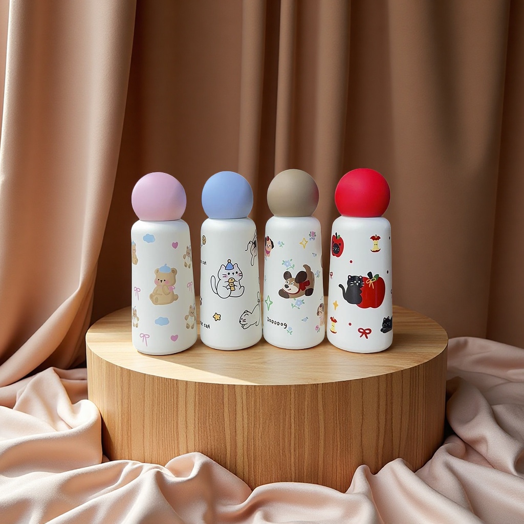 卡通保温杯儿童卡通图案不锈钢学生便携保温瓶300ml可爱卡通造型暖壶