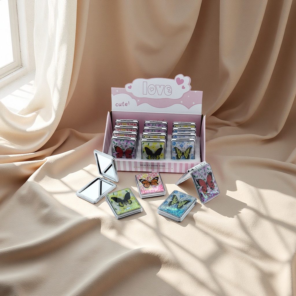 LED化妆镜折叠多面镜子防碎镜子镜梳镜子便携镜子化妆镜子美容镜子适用女生学生宿舍办公桌面化妆用品