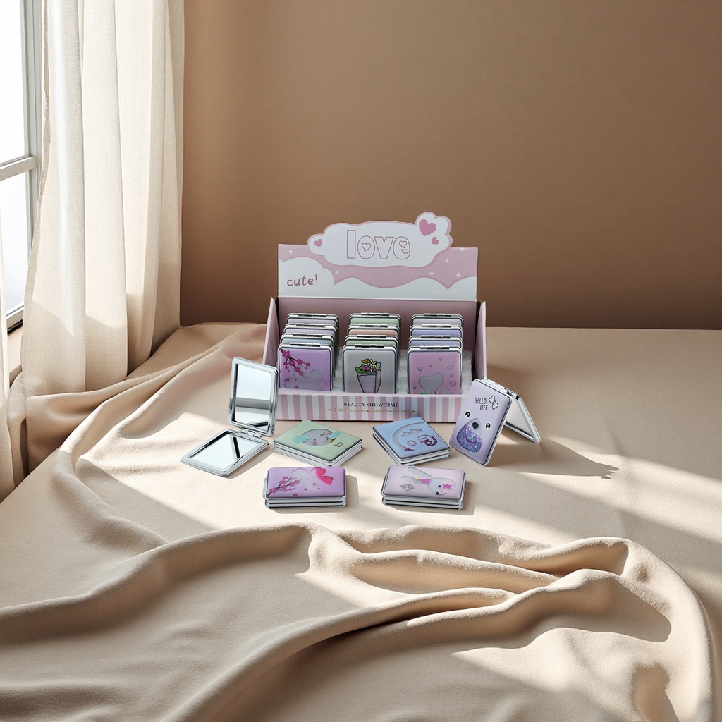 LED化妆镜折叠多面镜子防碎镜子镜梳镜子便携镜子化妆镜子美容镜子适用女生学生宿舍办公桌面化妆用品详情图3