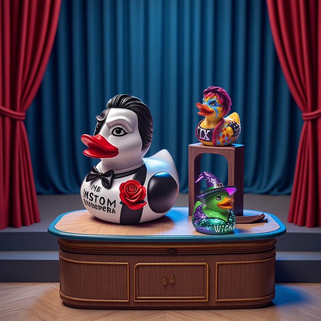 百老汇歌剧舞台鸭雕像创意家居装饰品收藏礼物塑料工艺品摆件艺术品