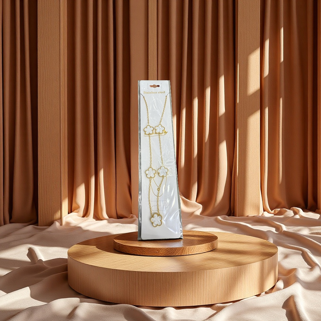 钛钢五瓣花系列饰品时尚百搭简约女士首饰品礼物不锈钢项链详情图3