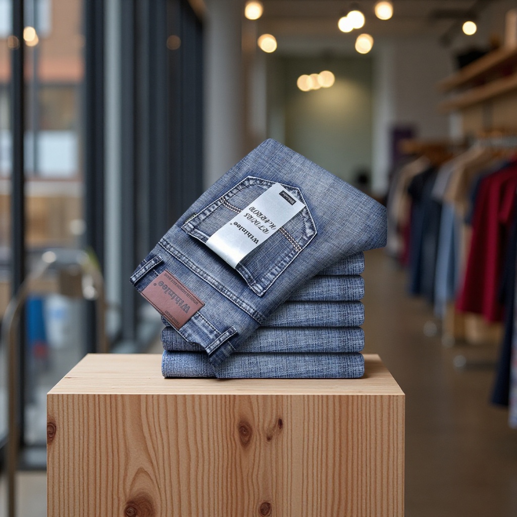 跨境爆款男士牛仔裤中青年休闲长裤直筒弹力耐磨工装潮流男裤