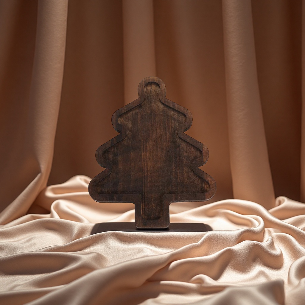 工艺品圣诞木制托盘果盘多功能装饰摆件家居礼品节日创意工艺品