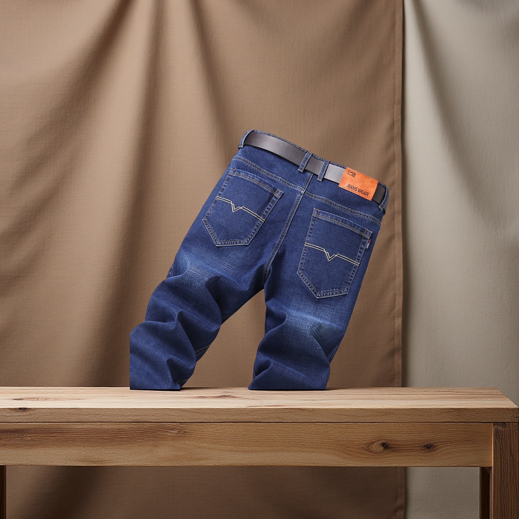 Cross-border bestsellers: Men's jeans, casual long pants for middle-aged and young people, straight, elastic and wear-resistant workwear, trendy men's wear Application Scenario