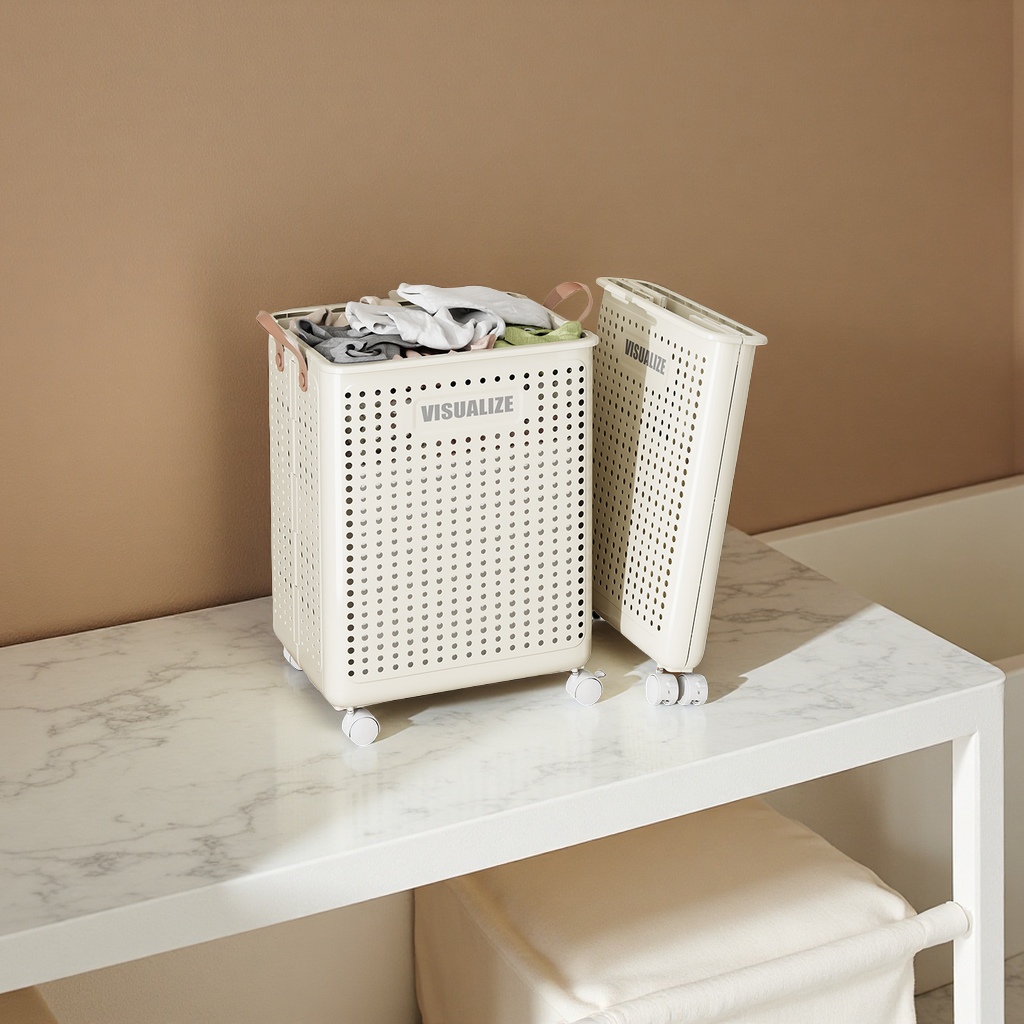 折叠带轮脏衣篮大容量可移动手提式浴室收纳筐衣物整理箱