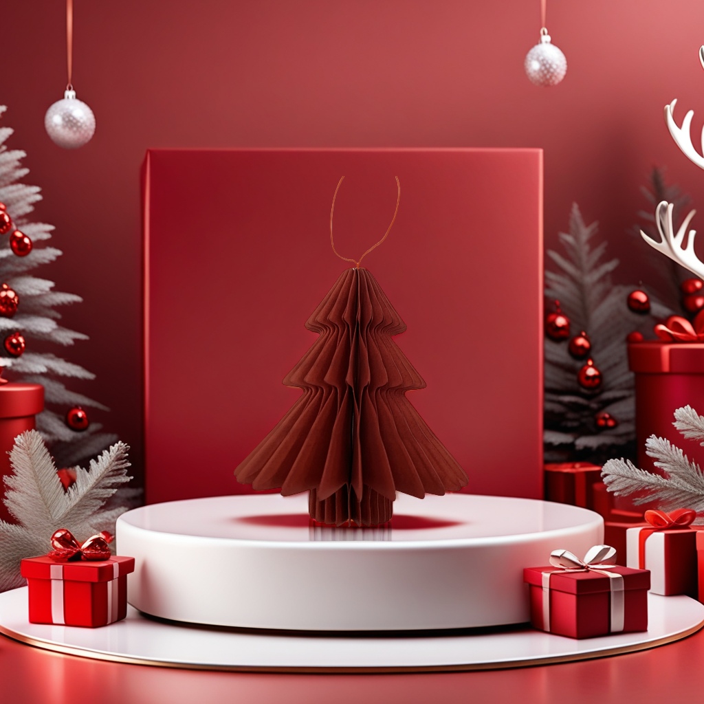 10cm厚纸蜂窝挂饰 ，圣诞挂饰，喜庆装饰，装饰品家居布置节日装饰详情图1