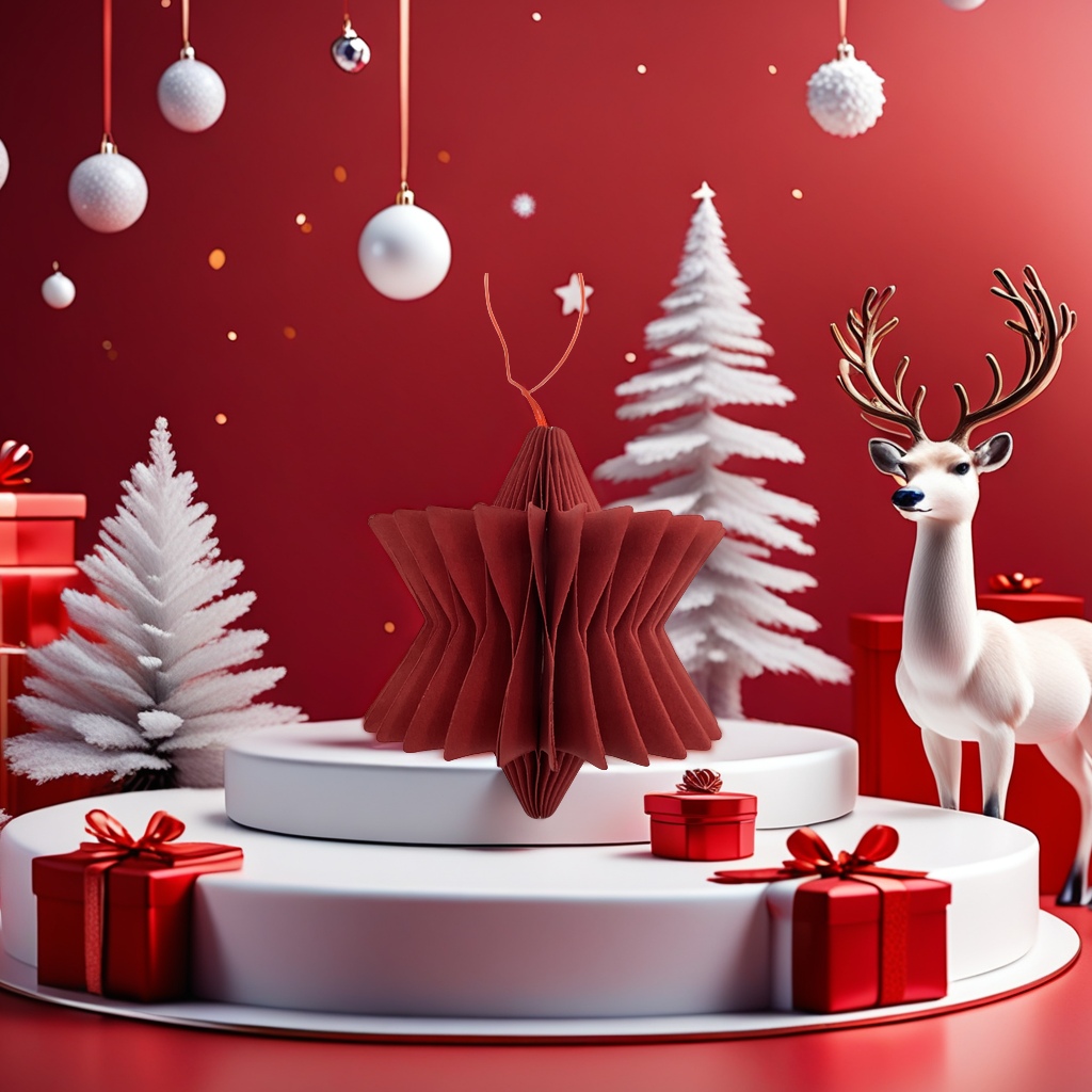 10cm厚纸蜂窝挂饰 ，圣诞挂饰，喜庆装饰，装饰品家居布置节日装饰详情图5