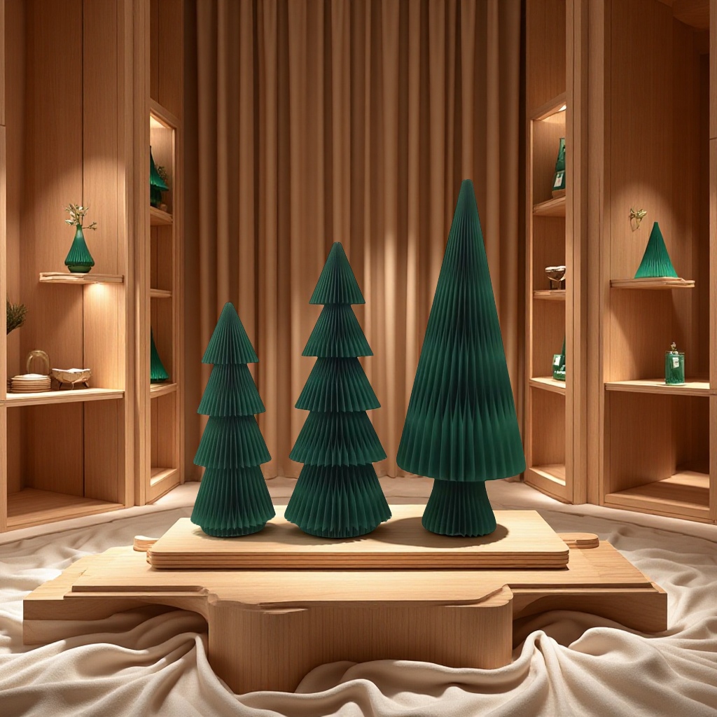 厚纸大蜂窝圣诞树摆件节日装饰圣诞节家居圣诞树装饰品创意圣诞礼物