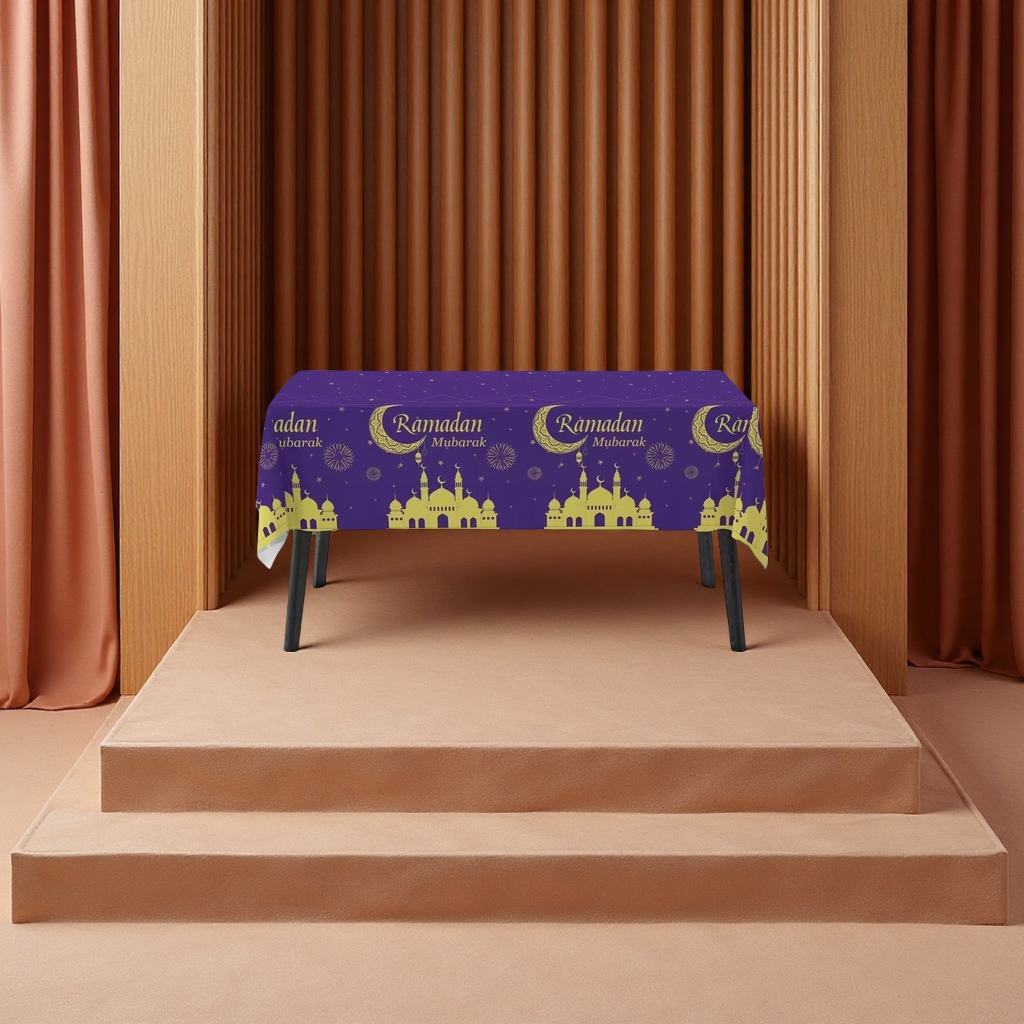 PET斋月桌布137*274防污防水耐用家用办公餐桌罩布餐厅布艺桌垫细节图