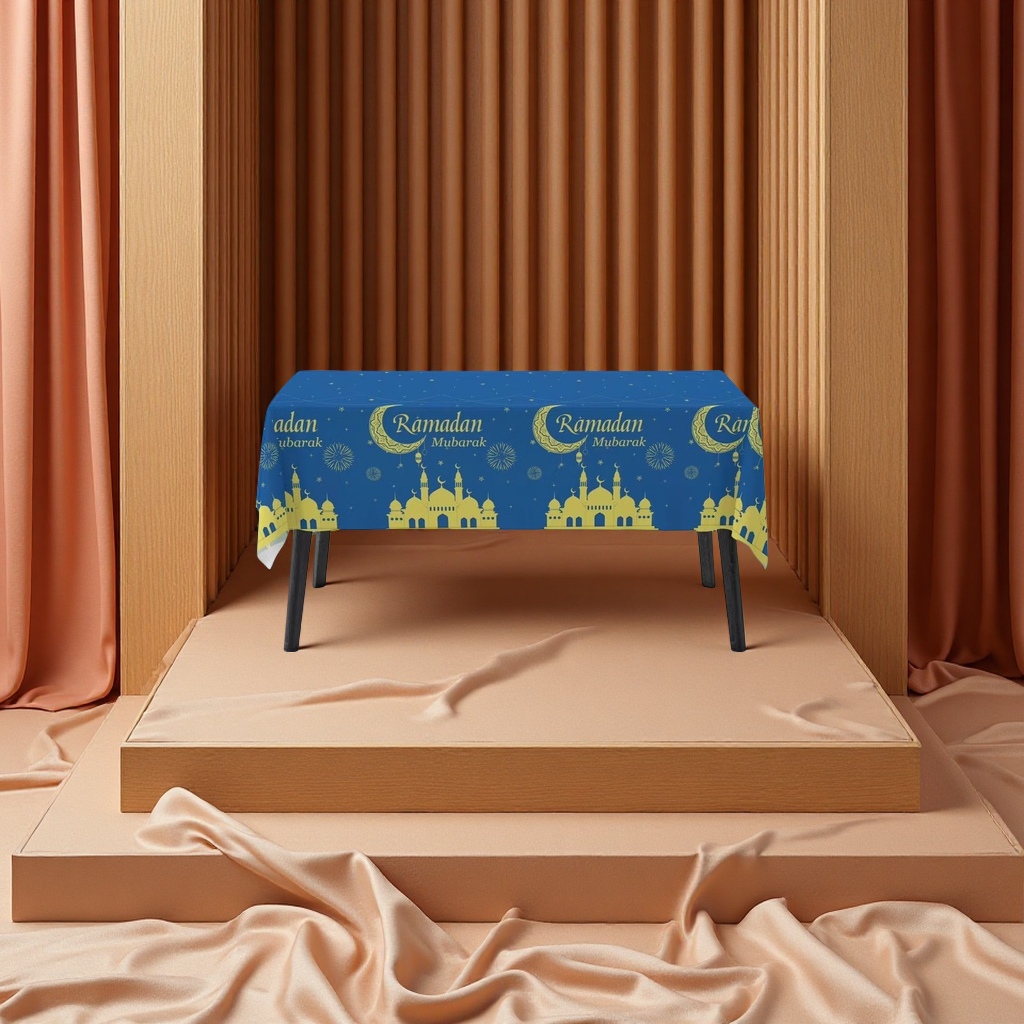 PET斋月桌布137*274防污防水耐用家用办公餐桌罩布餐厅布艺桌垫产品图