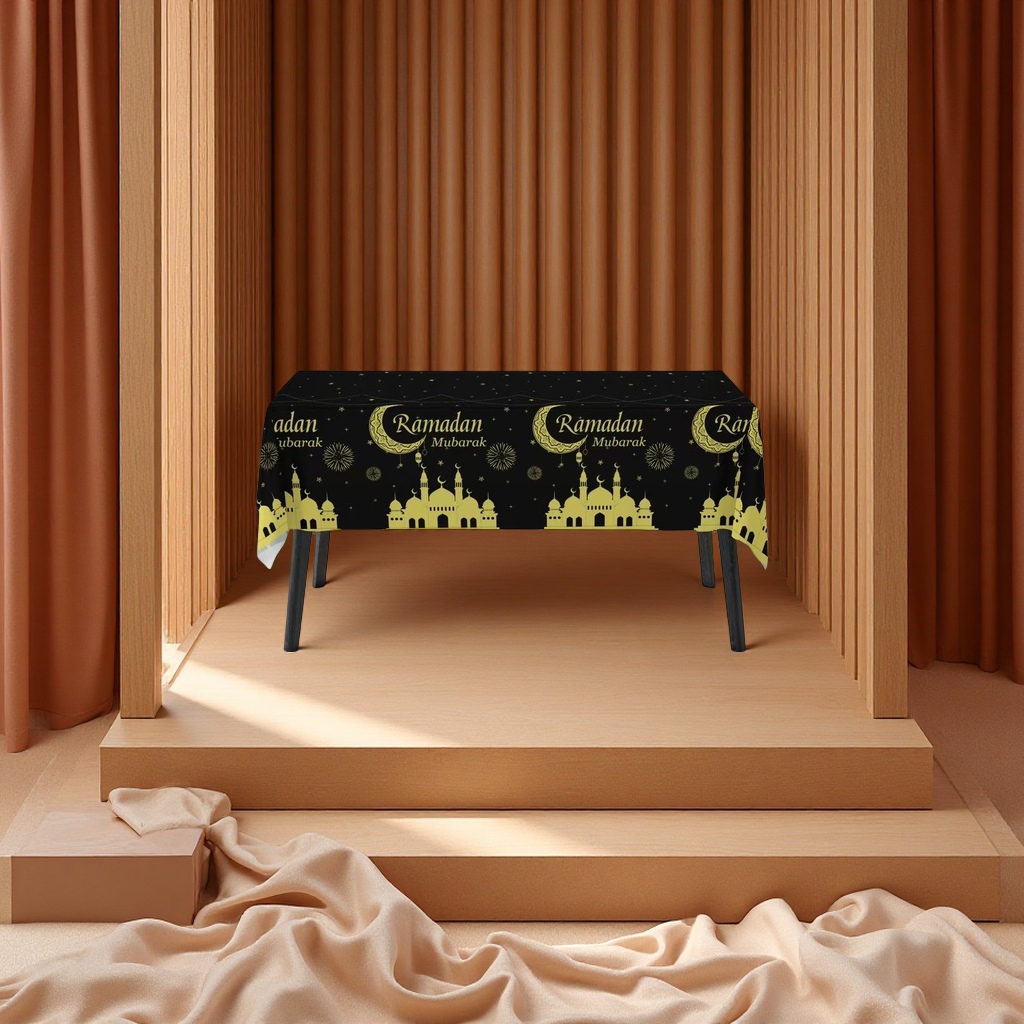 PET斋月桌布137*274防污防水耐用家用办公餐桌罩布餐厅布艺桌垫