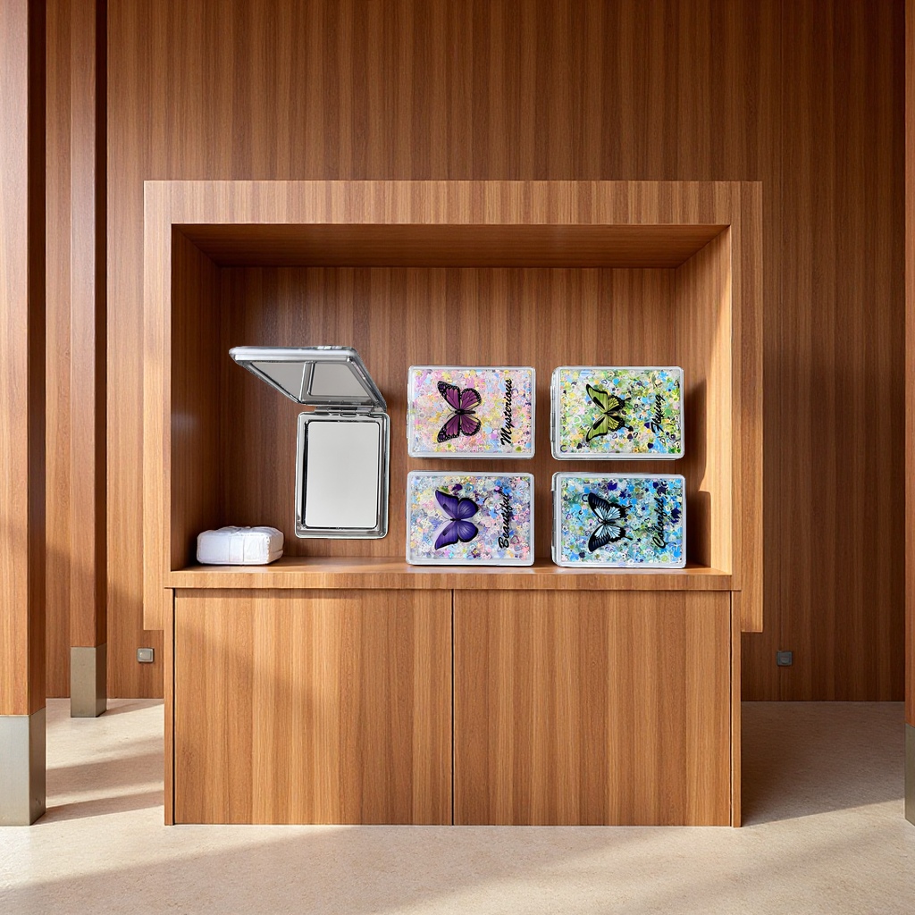 流沙镜子创意装饰家居简约现代防雾防摔镜子墙面装饰镜子80cm