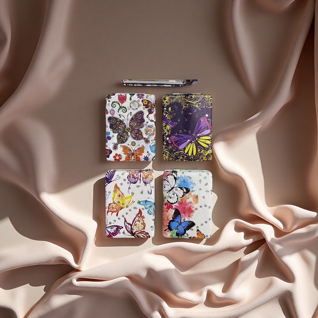 折叠化妆镜便携镜子化妆镜带灯折叠式便携化妆镜子化妆用品美容镜子女生化妆工具镜子LED化妆镜防碎镜子镜梳折叠多面镜镜子镜梳