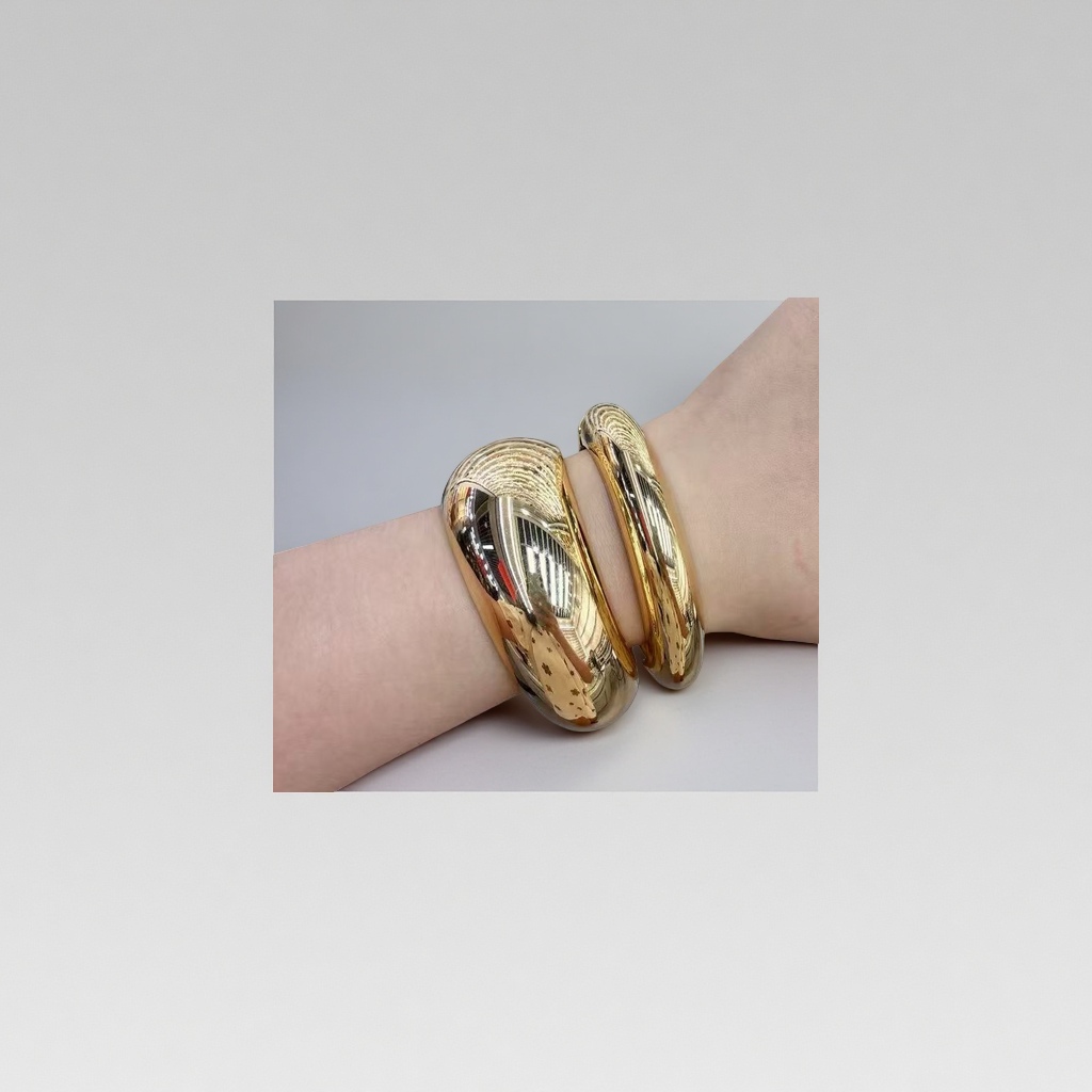 金属光面手镯时尚简约百搭金色银色手饰女款潮流手链礼品送女友