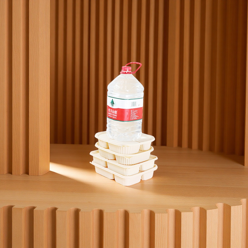 Disposable corn starch lunch boxes, food-grade, environmentally friendly and degradable compartments, microwave-heated takeout packaging, catering supplies Application Scenario