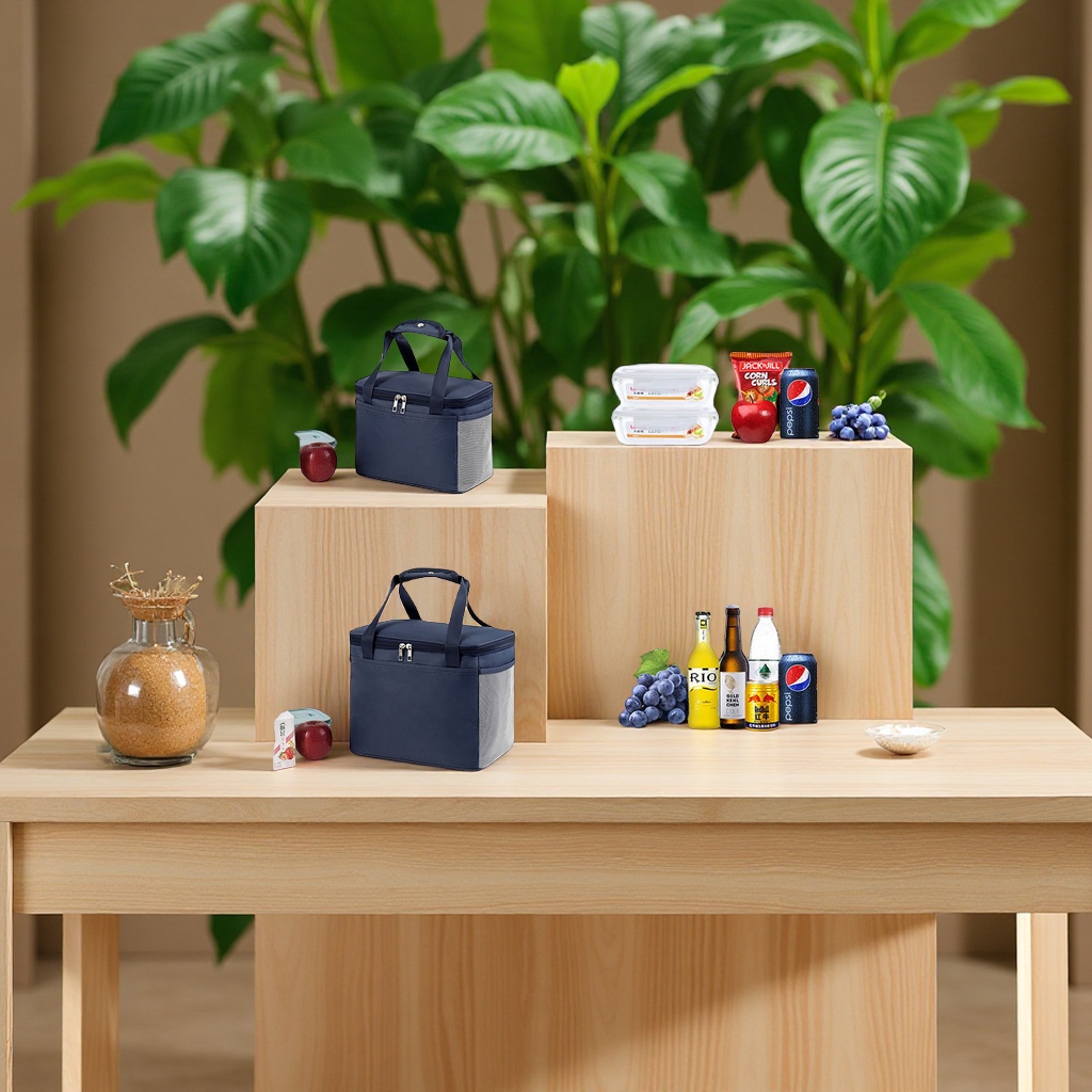 Bento, lunch box, picnic bag, hand-held insulated bag, aluminum foil thickened waterproof, portable lunch box bag for office workers and students, computer bag, multi-functional lunch bag details Picture