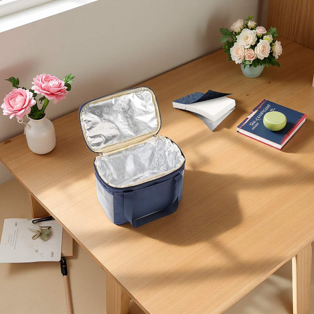 Bento, lunch box, picnic bag, hand-held insulated bag, aluminum foil thickened waterproof, portable lunch box bag for office workers and students, computer bag, multi-functional lunch bag Specification image