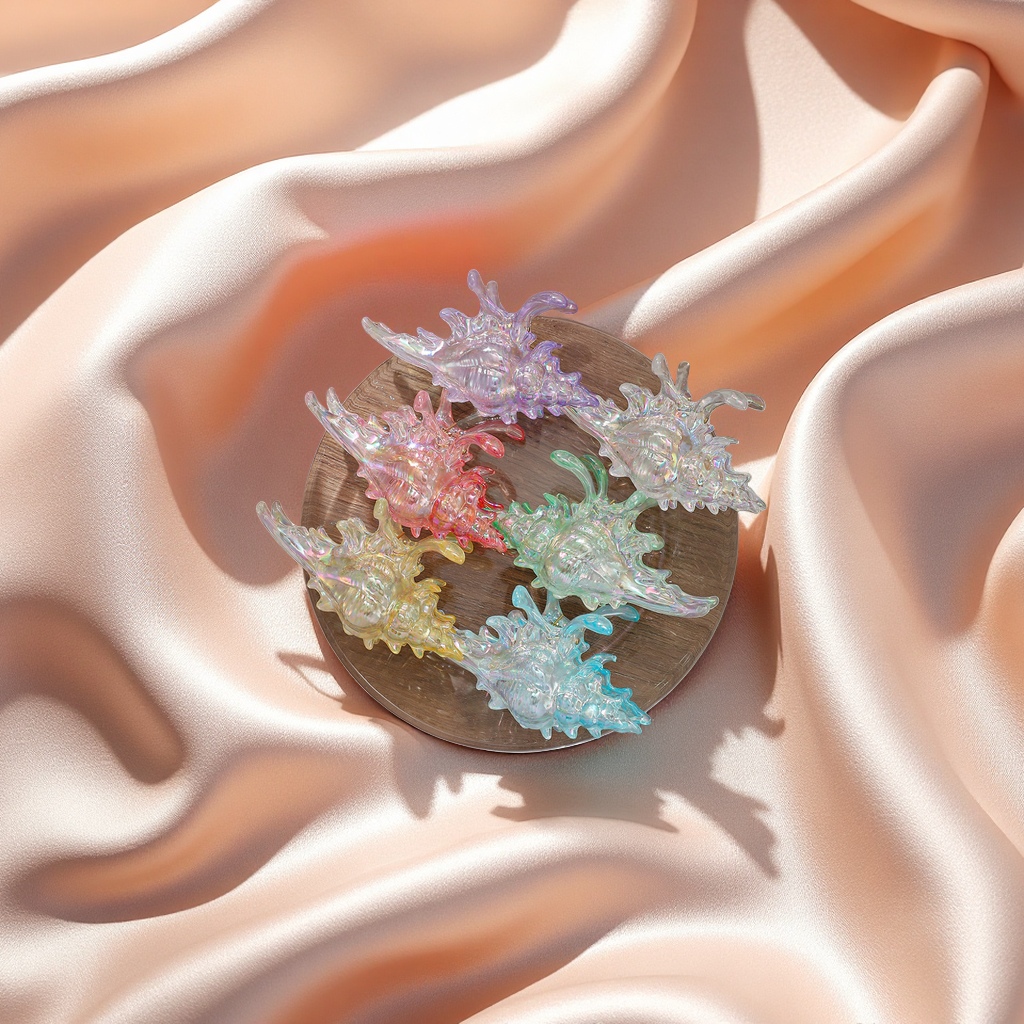 海的2025新款高级感炫彩海螺抓夹女后脑鲨鱼夹发卡发饰发夹头饰