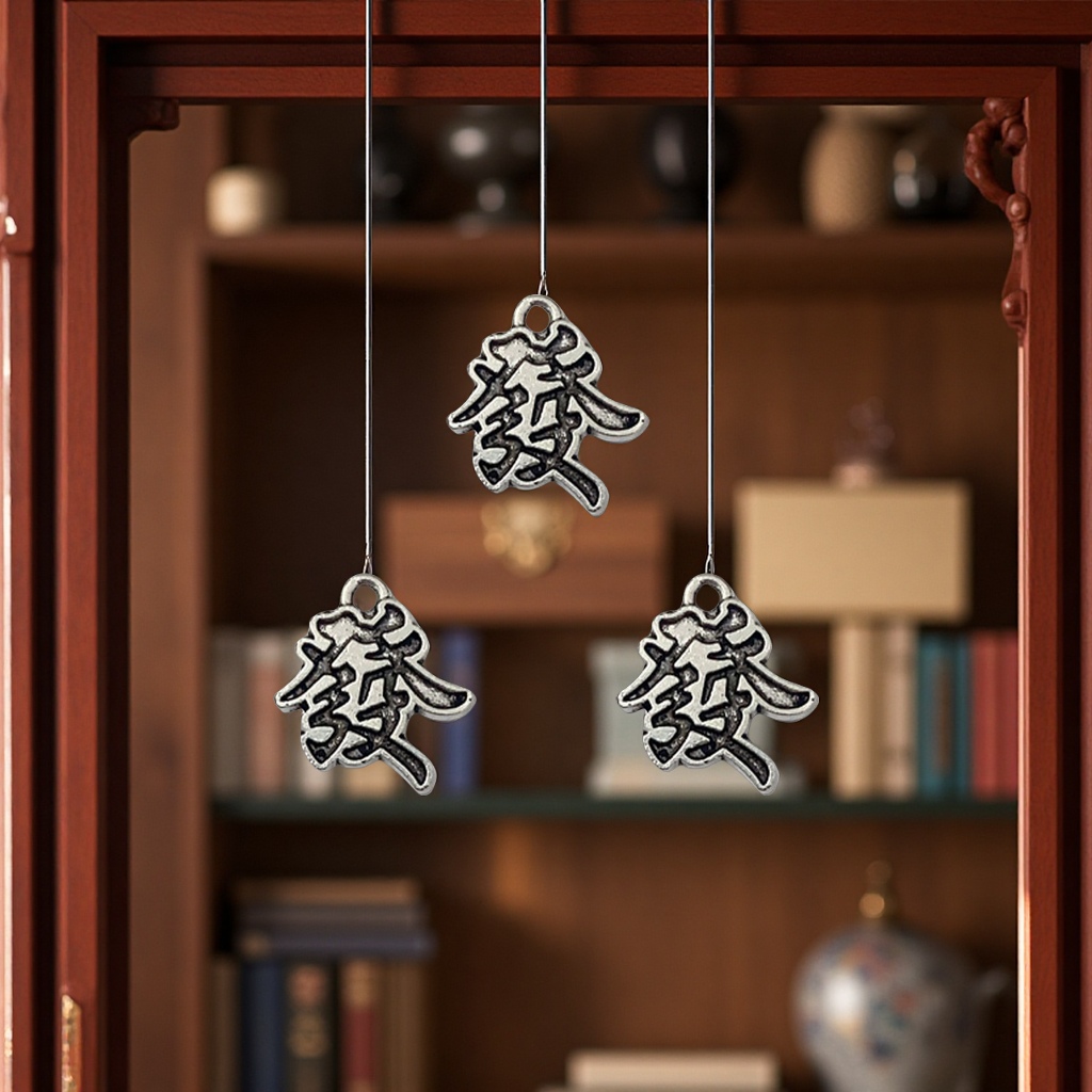 DIY锌合金饰品配件發字挂件中国风项链耳环手链串珠钥匙扣吊坠创意配件