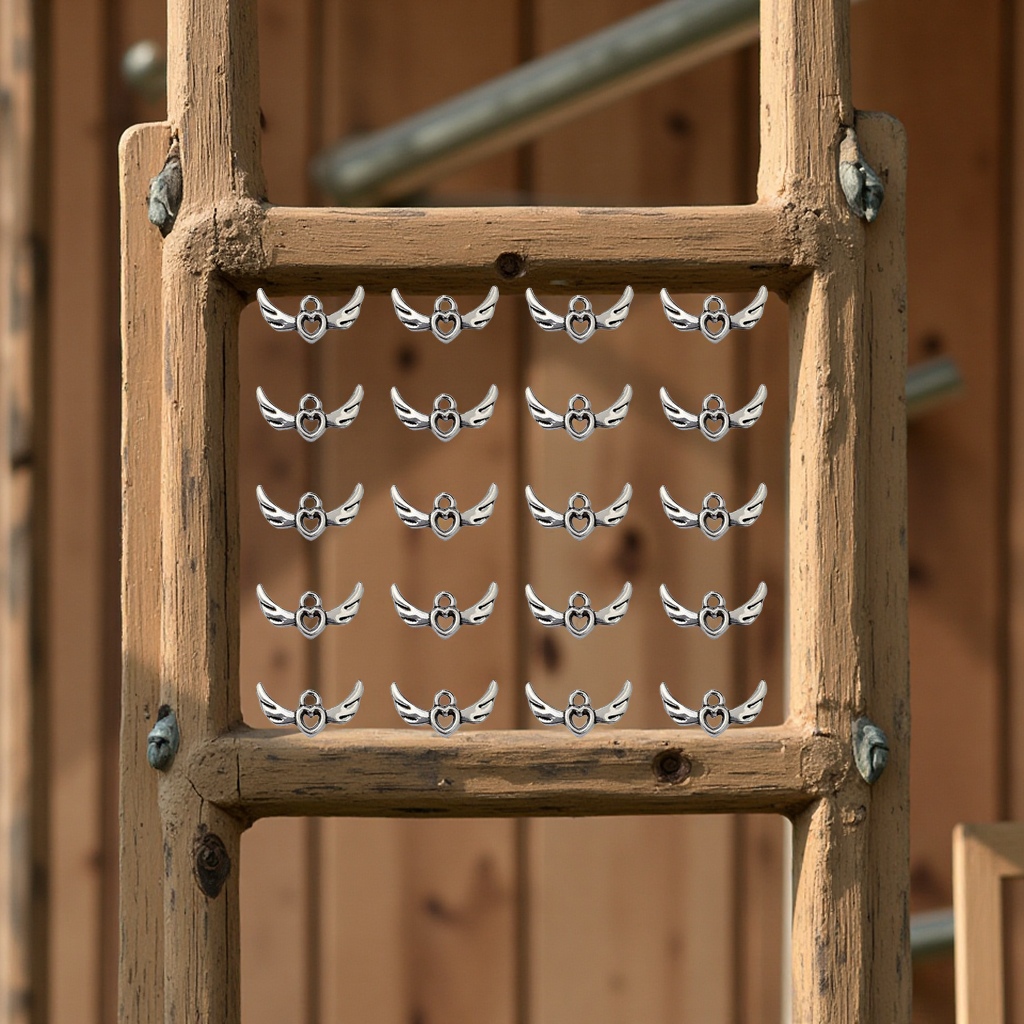 DIY锌合金饰品配件爱心翅膀挂件简约风项链手链串珠流苏吊坠饰品配件