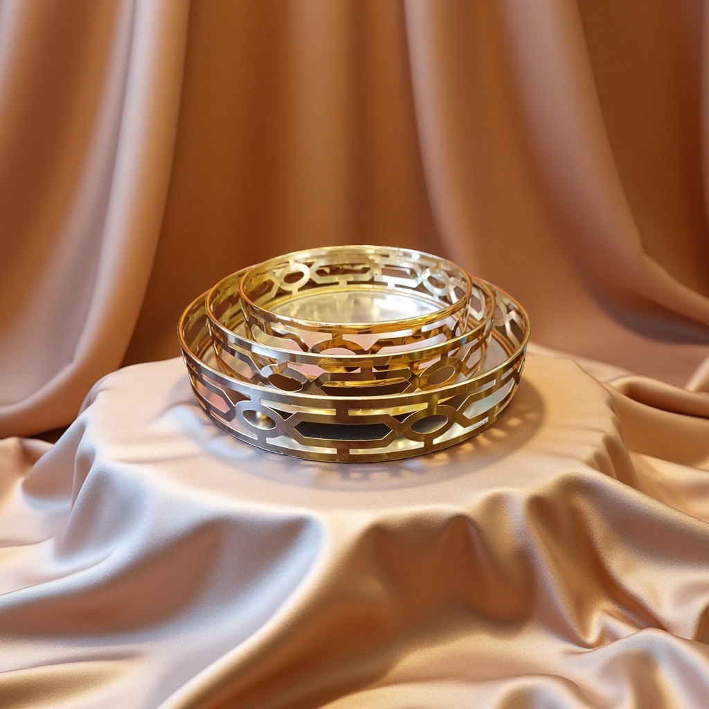 铁艺镜面托盘轻奢桌面收纳盘茶几摆件化妆品首饰整理家居装饰品114747638细节图