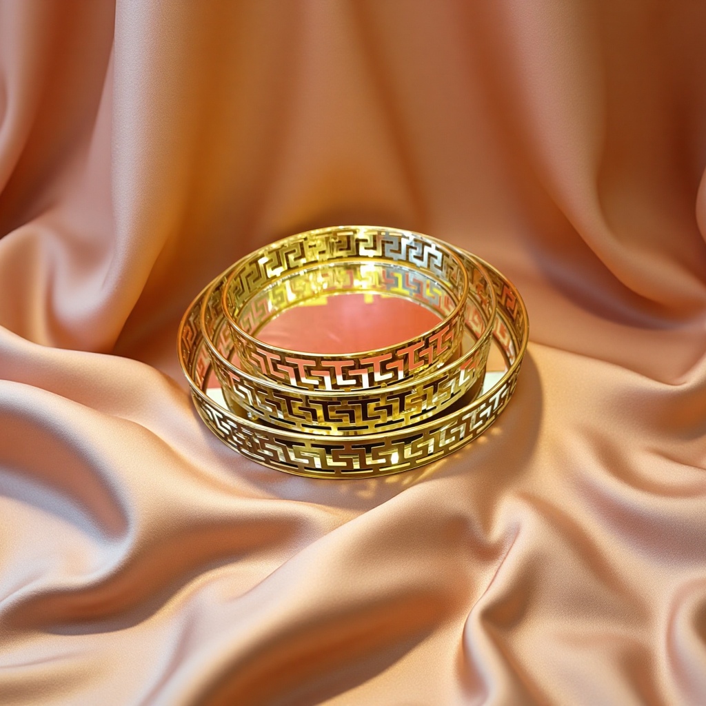 铁艺镜面托盘轻奢桌面收纳盘茶几摆件化妆品首饰整理家居装饰品114747638白底实物图