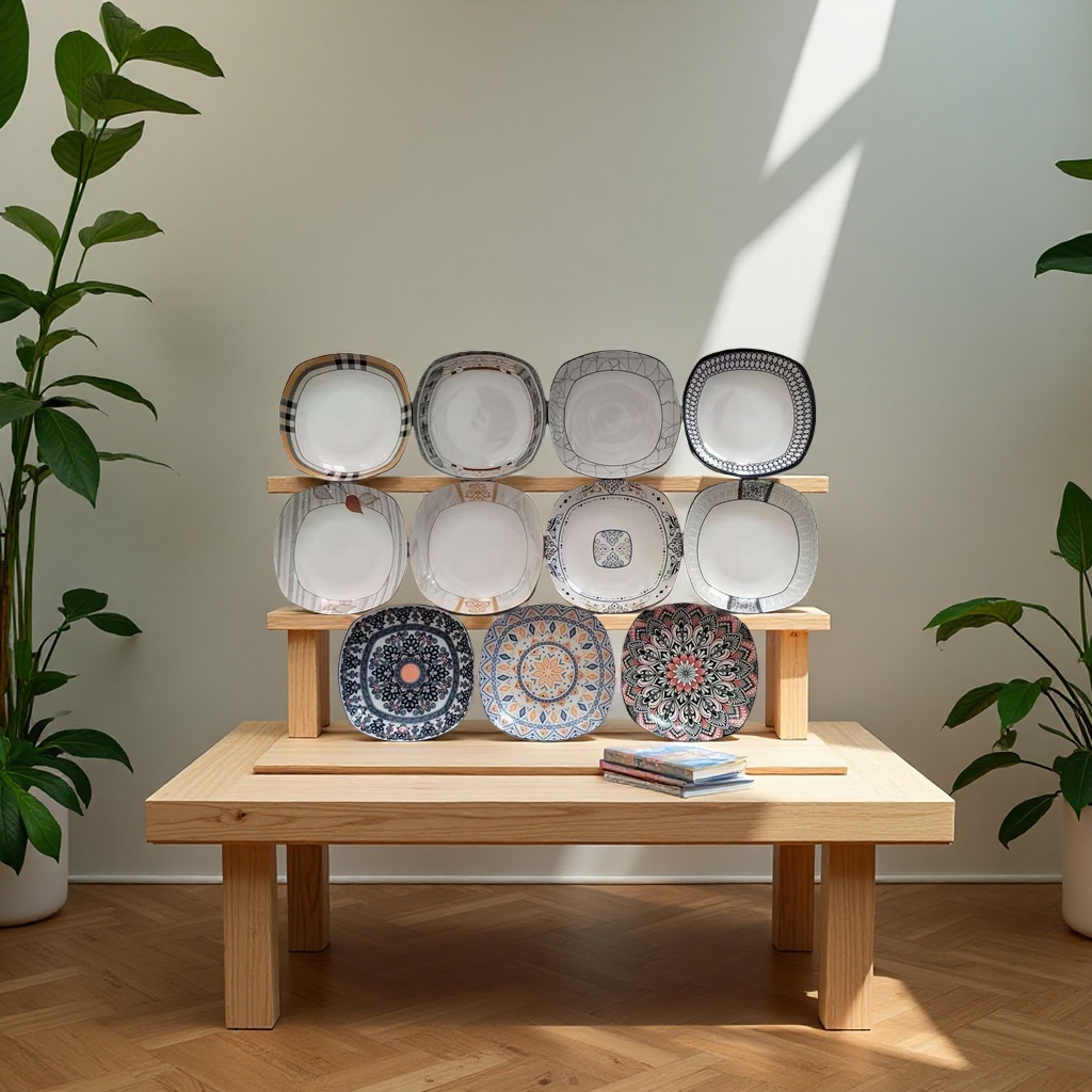 Printed square plates, creative home tableware, simple and fashionable, multi-purpose decorative plates, gift and collectible plates Specification image