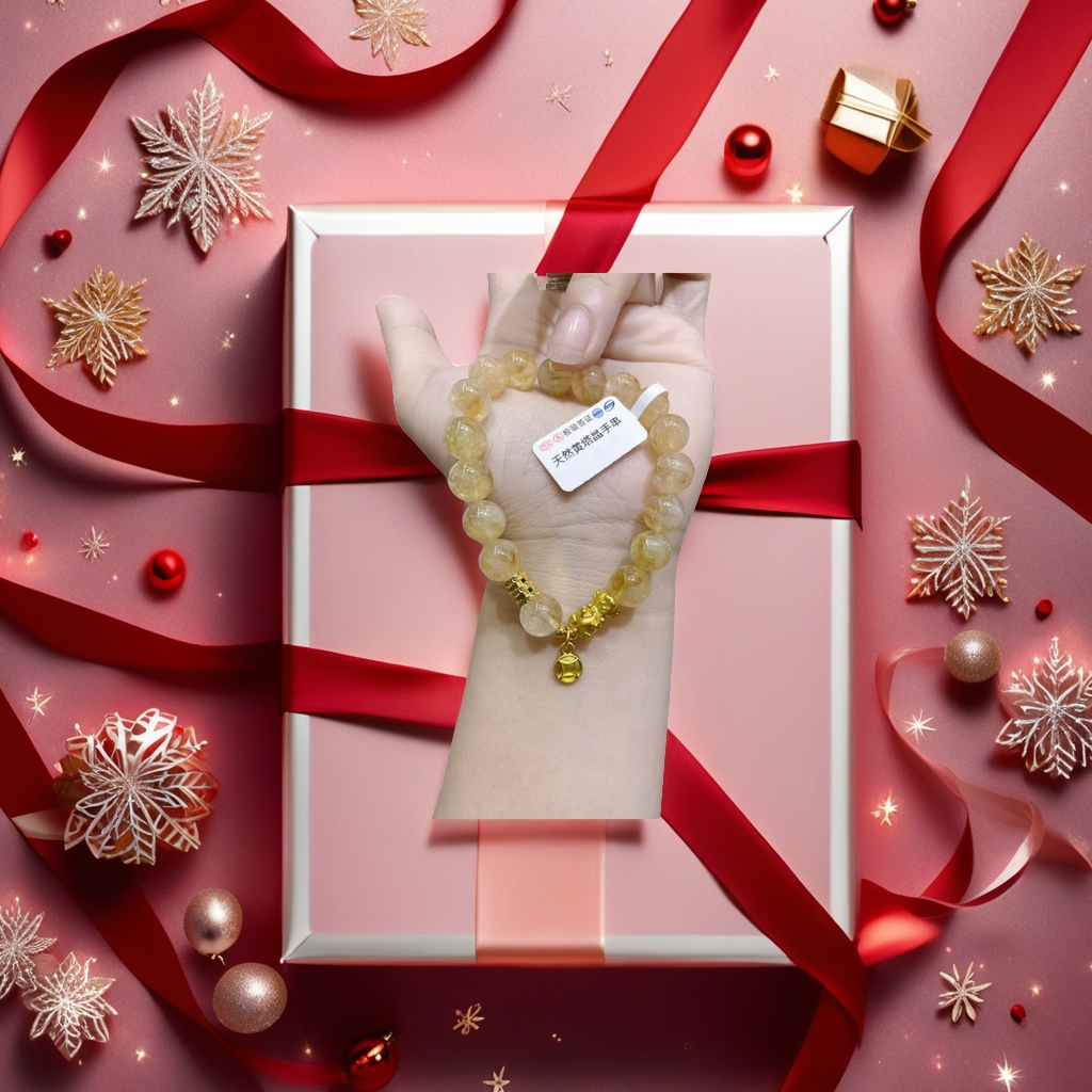 天然黄塔晶手串精品手链男女款时尚饰品天然水晶手饰送礼品